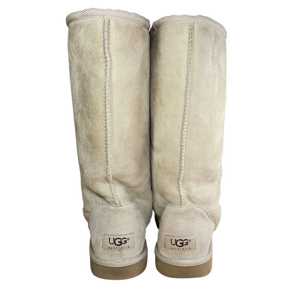 UGG AUSTRALIA Classic Tall Boots Women's Size 6 Sand Sherpa Leather Suede 5815 - Picture 6 of 10
